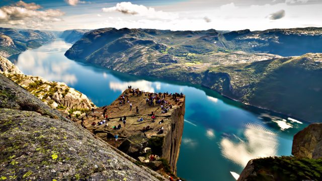 Preachers Pulpit Rock - Preikestolen is One of the Most Visited Natural Tourist Attractions in Norway