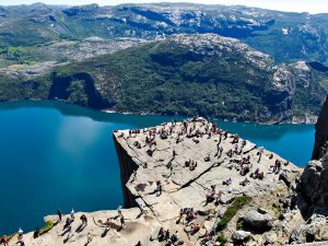 Preachers Pulpit Rock - Preikestolen is One of the Most Visited Natural Tourist Attractions in Norway