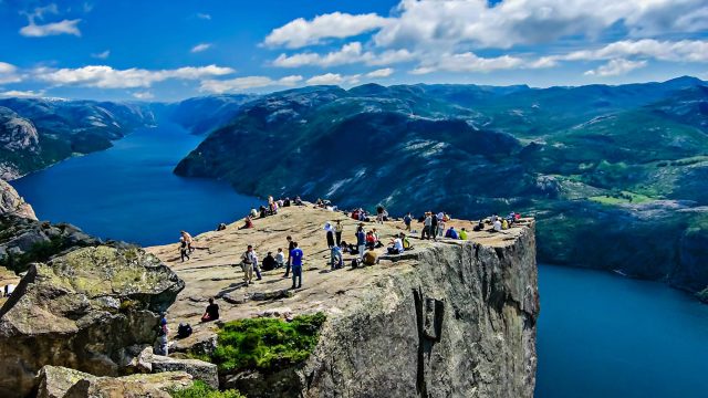 Preachers Pulpit Rock - Preikestolen is One of the Most Visited Natural Tourist Attractions in Norway