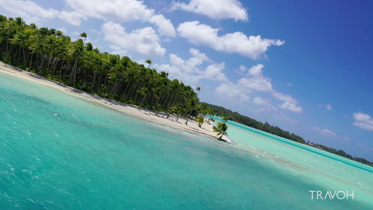 Drone Flight - Dangerous Turbulence - Motu Tane Island - Bora Bora, French Polynesia - 4K Travel