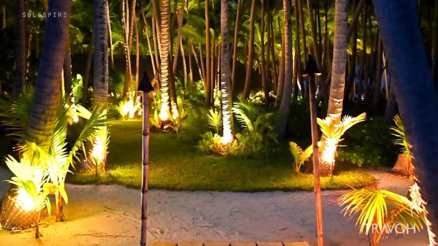 Tropical Views At Night Relax, Drone - Motu Tane Island - Bora Bora, French Polynesia - 4K Travel