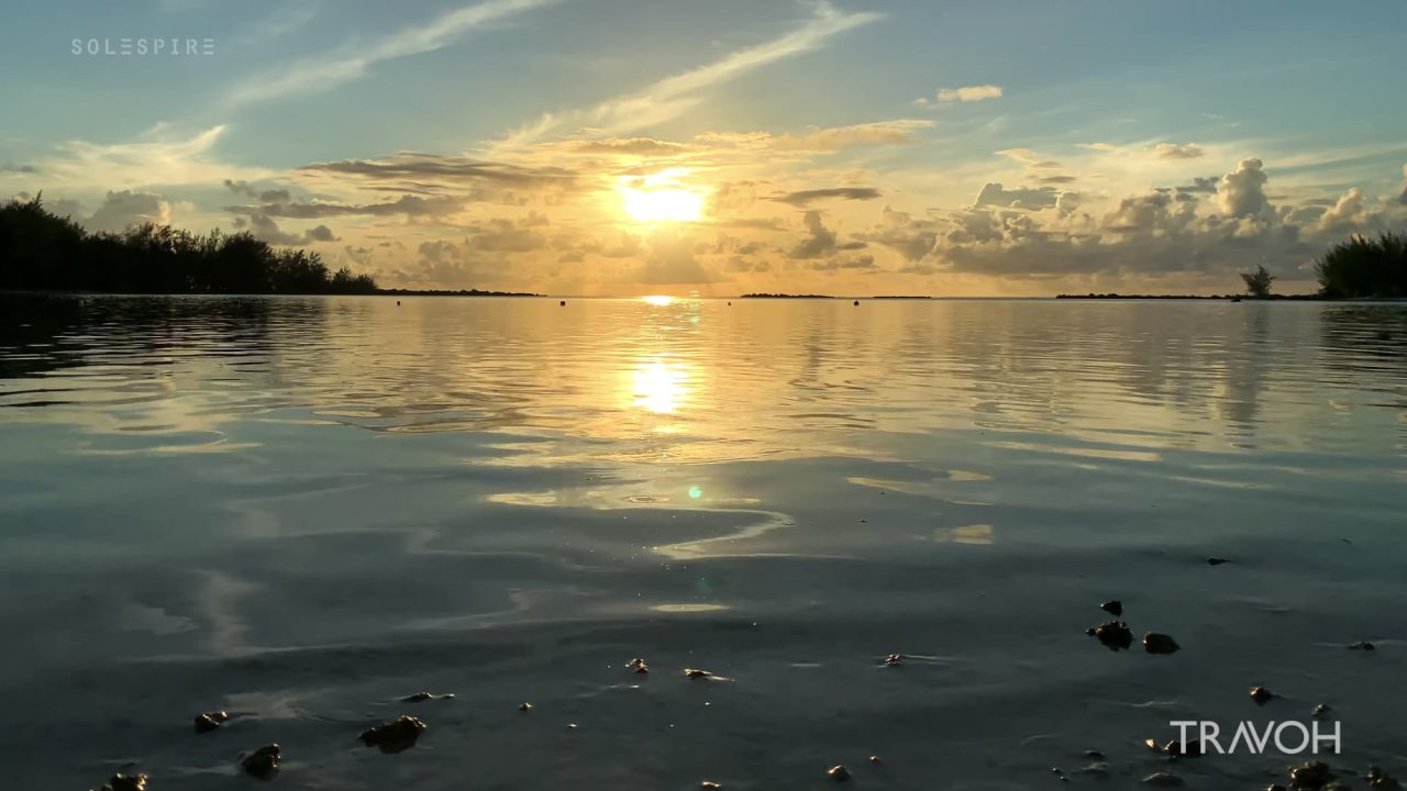 Ambient Calm Seaside Sunset Natural Sound Stress Relief - Bora Bora, French Polynesia - 4K Travel