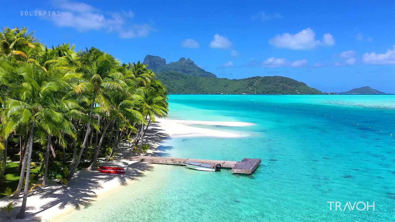 Bora Bora Landing – Amazing Drone Aerial Descent – Motu Tane – French Polynesia 🇵🇫 – 4K Travel Video