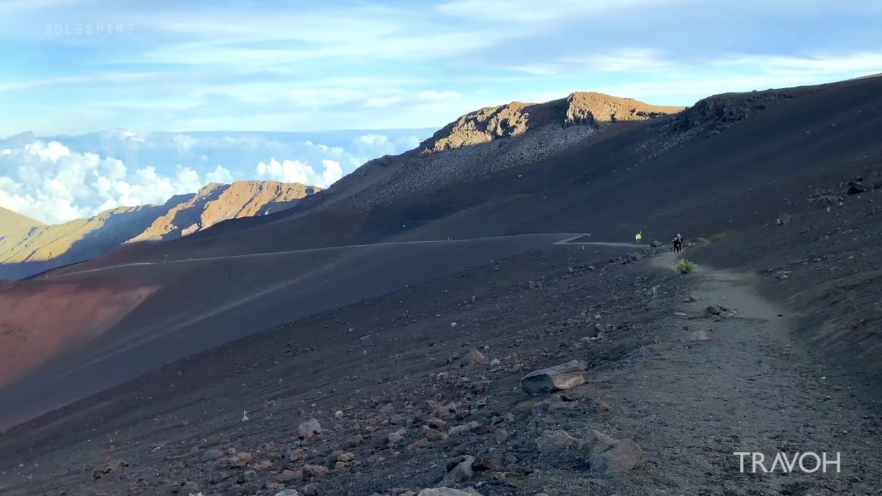 Haleakala National Park Volcano Hiking Trail Panorama Summit View - Maui, Hawaii, USA - 4K Travel
