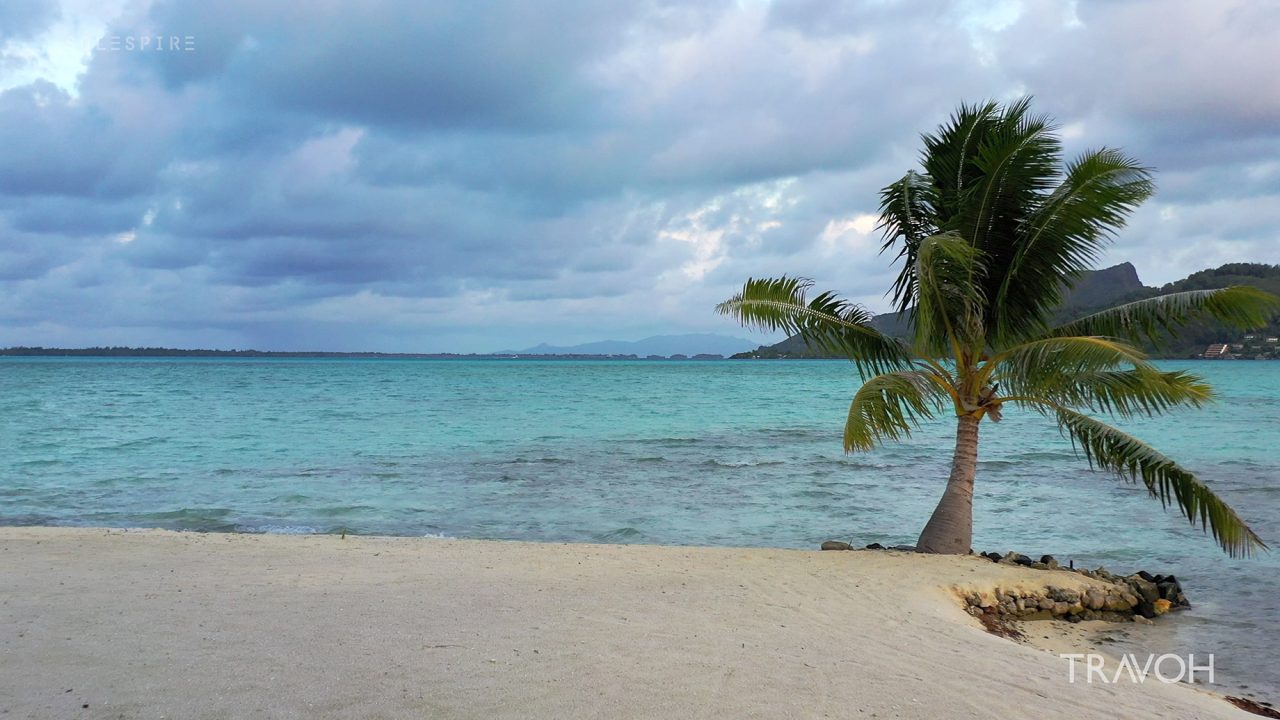 Drone Flying Out To Sea Motu Tane Island Bora Bora, French