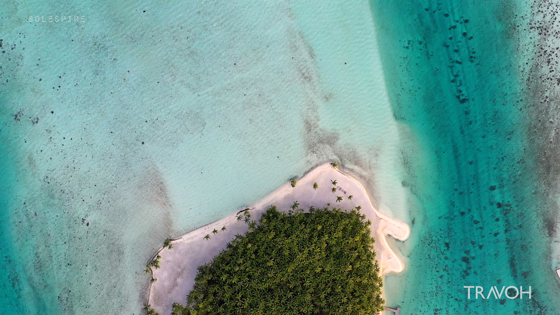 Surreal Ambient Drone Landing - Motu Tane Island - Bora Bora, French Polynesia - 4K Travel Video