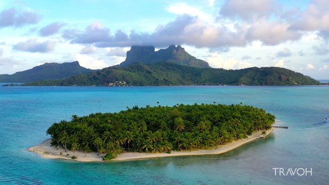 Uplifting Ambient Flyover - Motu Tane Island - Bora Bora, French Polynesia - 4K Travel Video