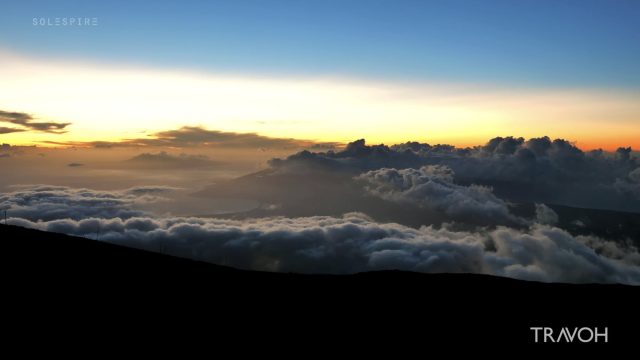 Relaxing Wind Sounds, Clouds - 10,000 ft Haleakala Ambient Sunset View Maui, Hawaii USA 4K Travel