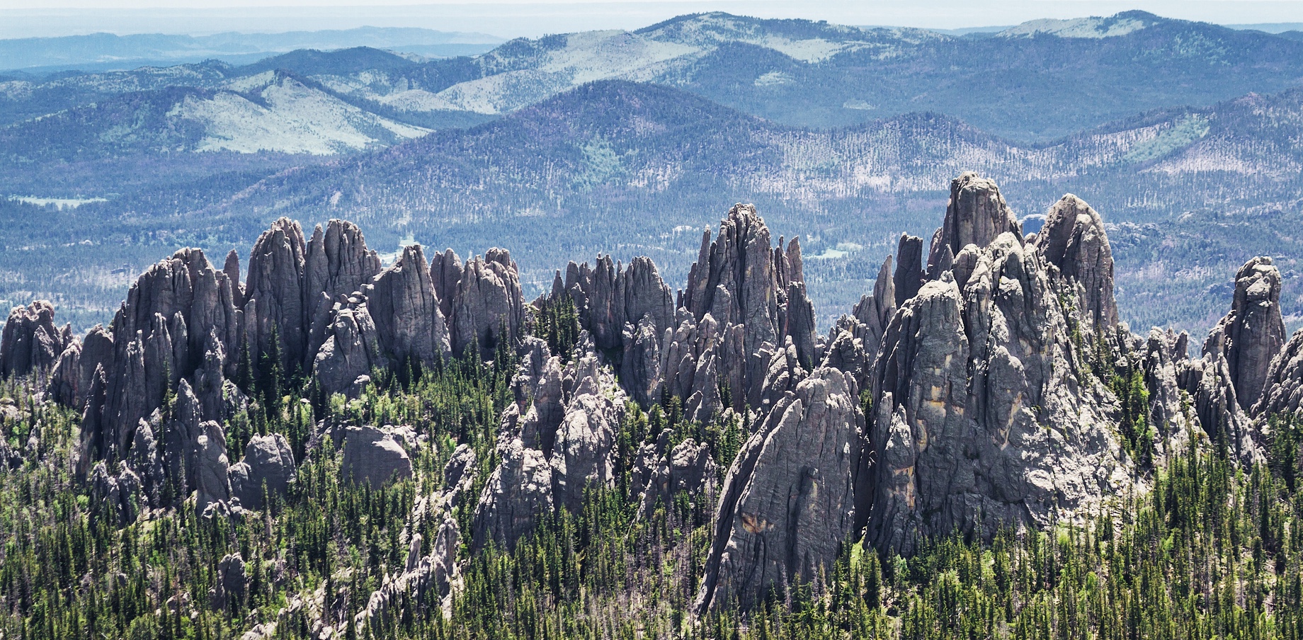 Aerial View - Granite Pinnacles - Black Hills, South Dakota, United States