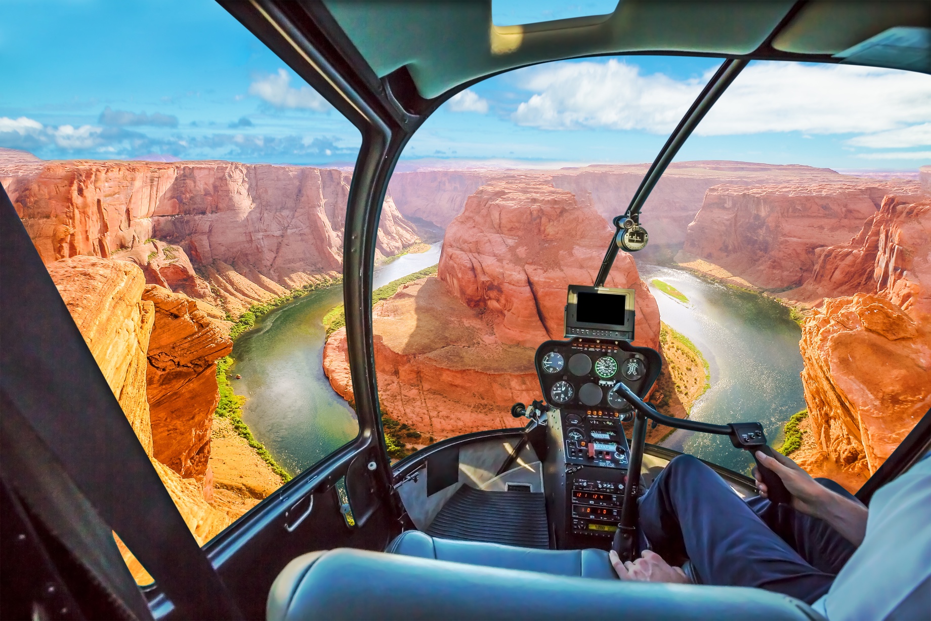 Helicopter Cockpit Scenic Flight – Horseshoe Bend – Colorado River – Grand Canyon, Arizona, United States