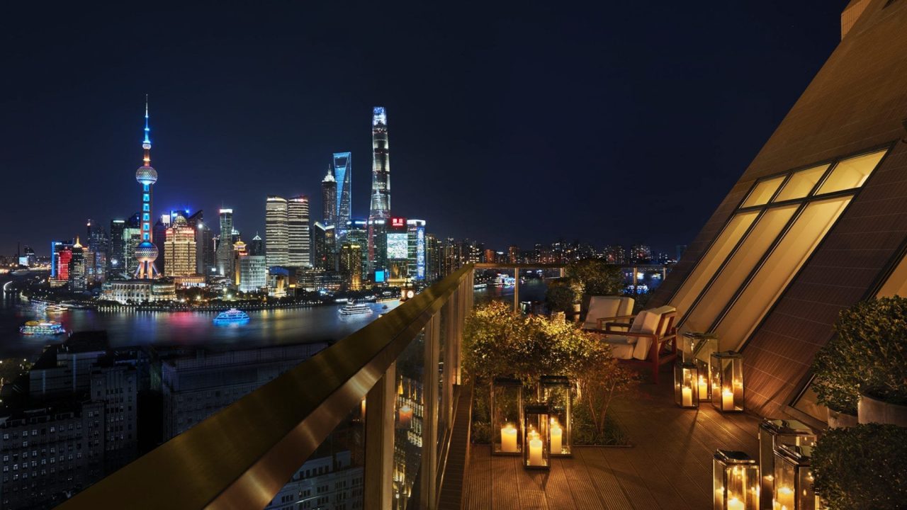 The Shanghai EDITION Hotel - Shanghai, China - Terrace Suite Deck Night View