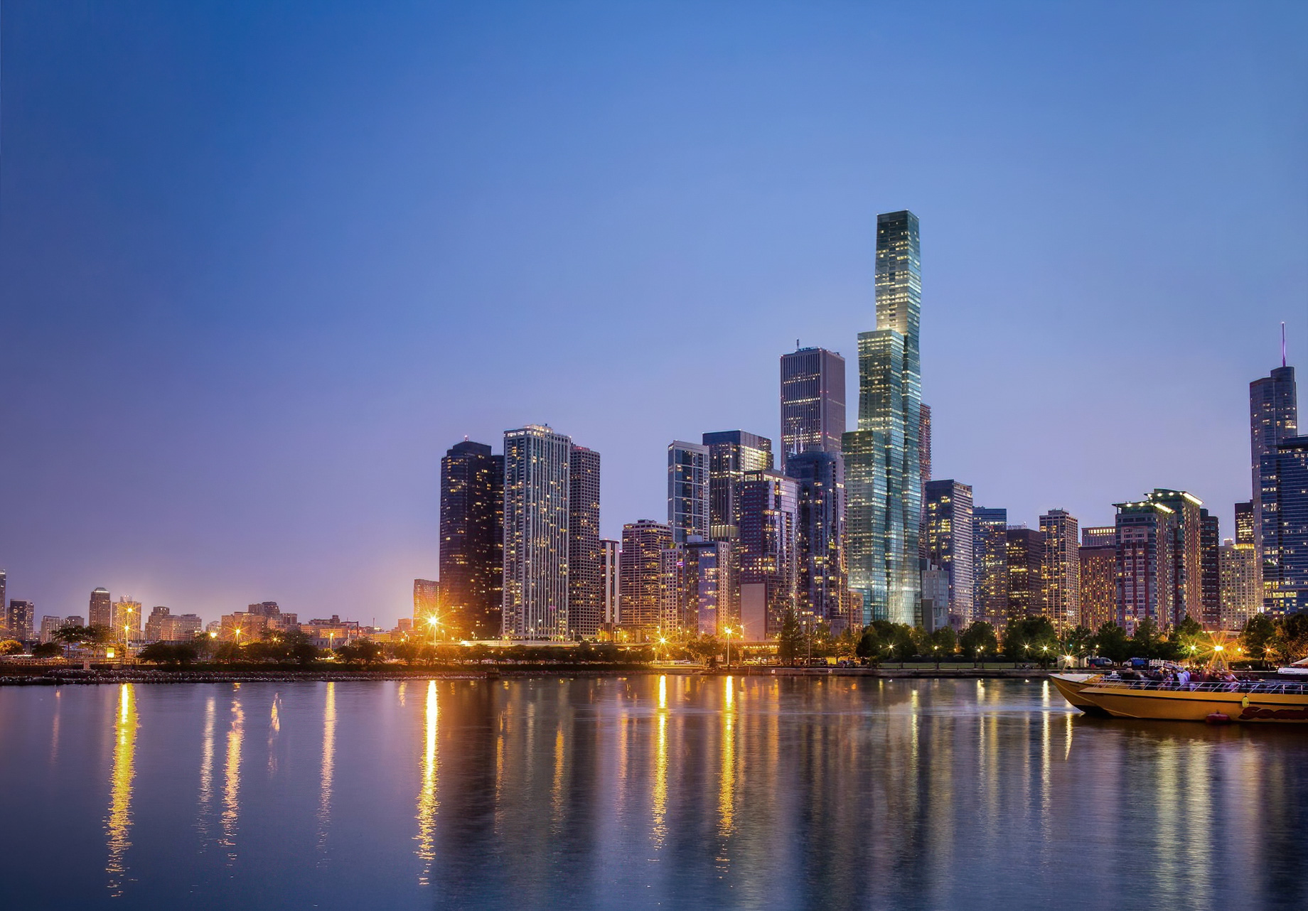 The St. Regis Chicago Hotel - Chicago, IL, USA - Chicago Waterfront Night