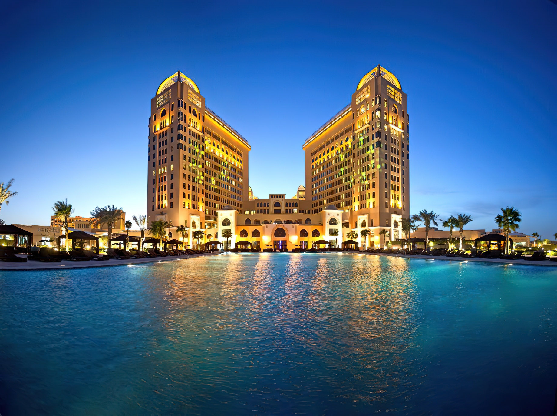 The St. Regis Doha Hotel - Doha, Qatar - Resort Night Pool View