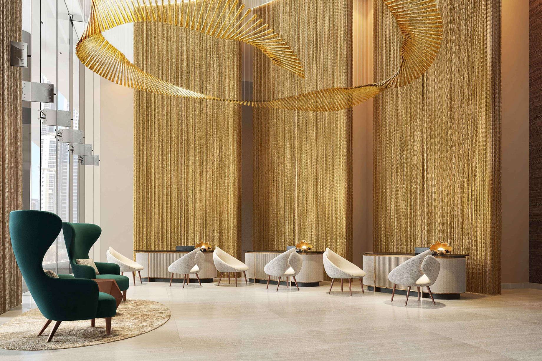 The St. Regis Downtown Dubai Hotel – Dubai, UAE – Hotel Lobby Decor