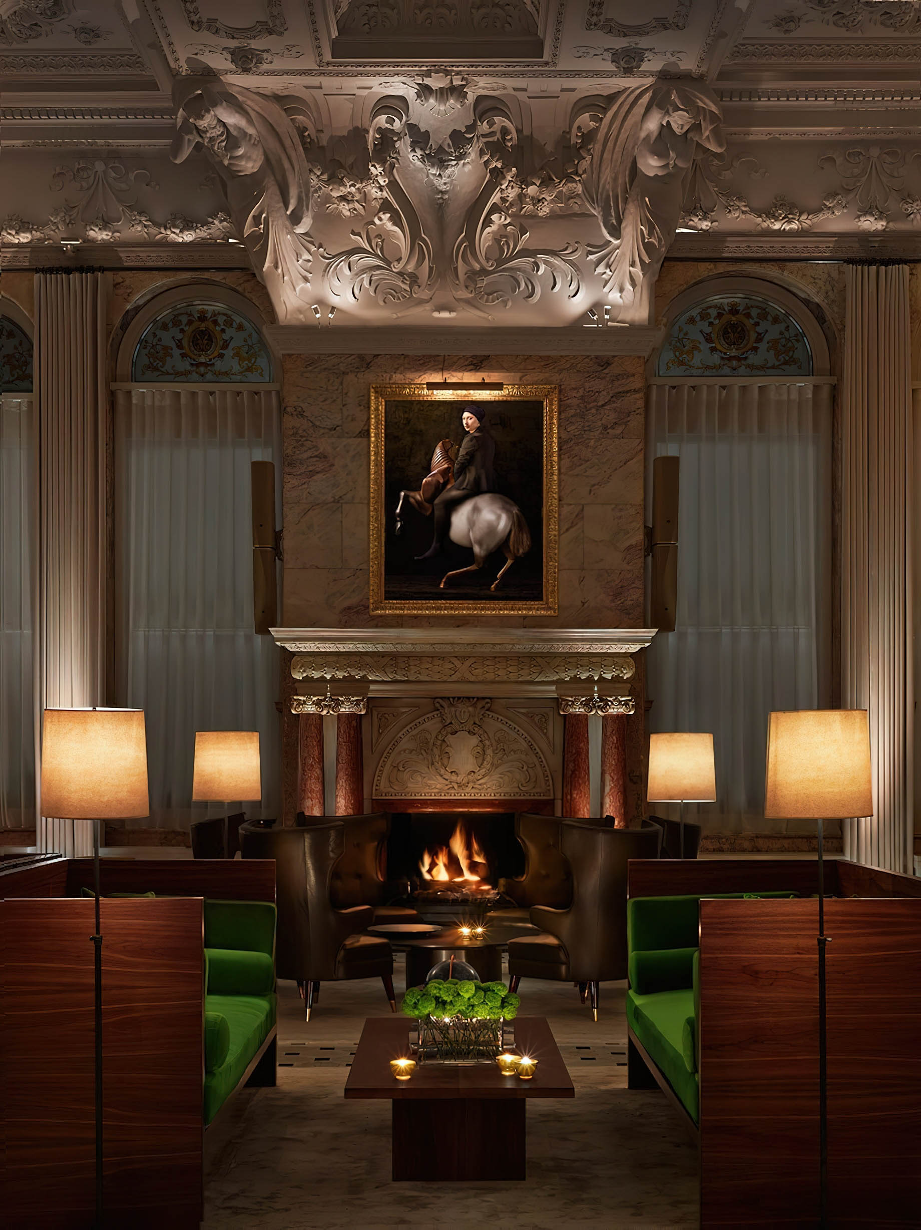 The London EDITION Hotel – London, United Kingdom – Lobby Fireplace