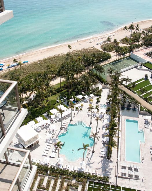 The St. Regis Bal Harbour Resort - Miami Beach, FL, USA - Beachfront Pool Areal View