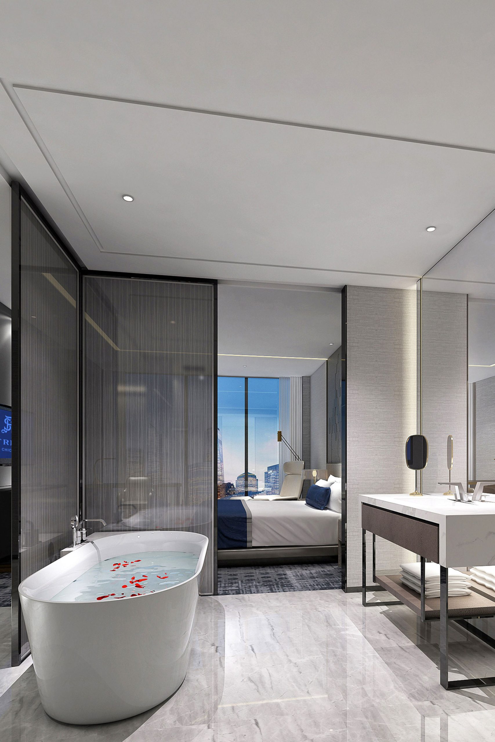 The St. Regis Chicago Hotel – Chicago, IL, USA – Guest Bathroom Tub