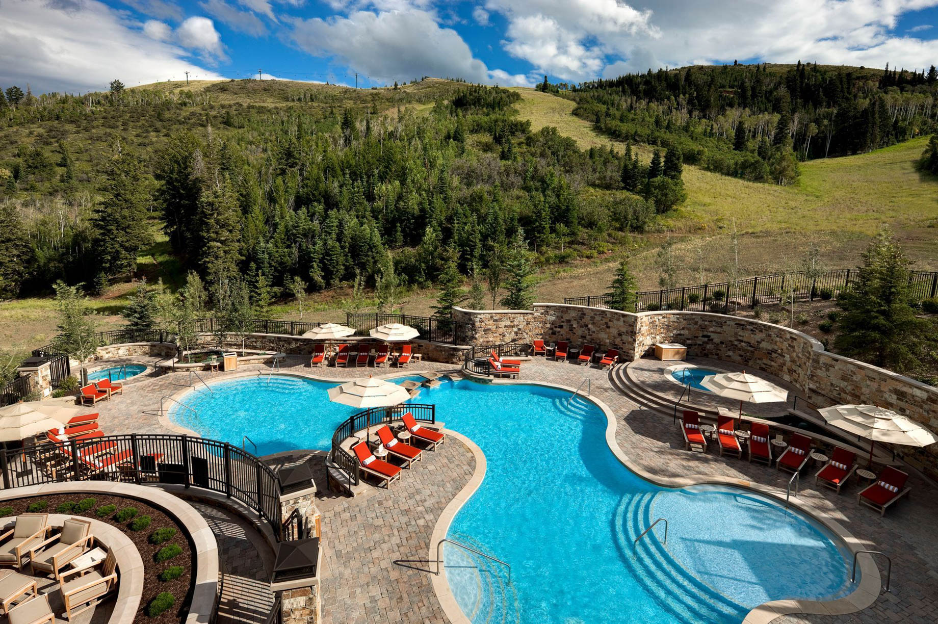 The St. Regis Deer Valley Resort – Park City, UT, USA – Resort Pool Aerial View
