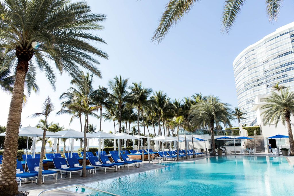 The St. Regis Bal Harbour Resort - Miami Beach, FL, USA - Resort Pool Tower View
