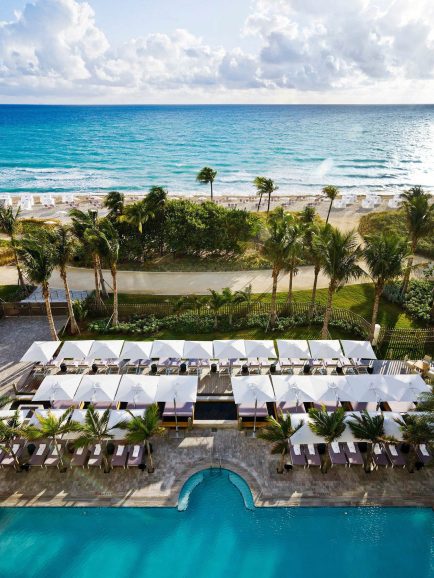 The St. Regis Bal Harbour Resort - Miami Beach, FL, USA - Pool Ocean Aerial View_