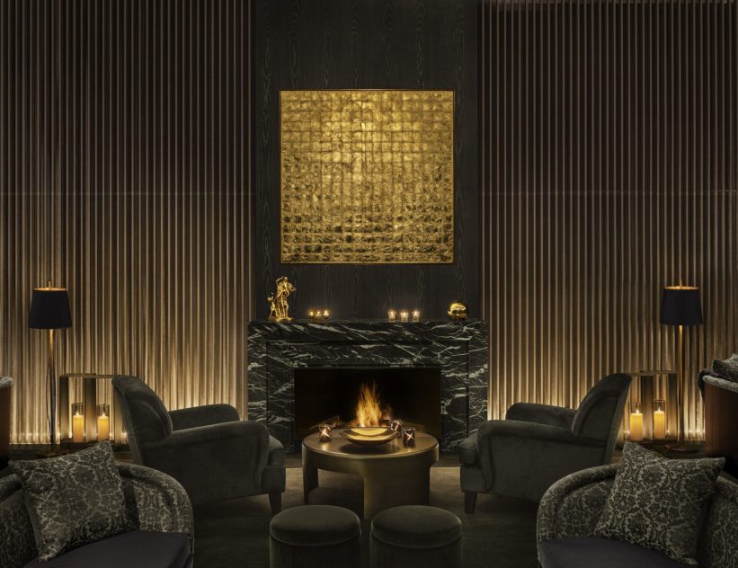 The Tokyo EDITION Toranomon Hotel - Tokyo, Japan - Gold Bar Fireplace Lounge