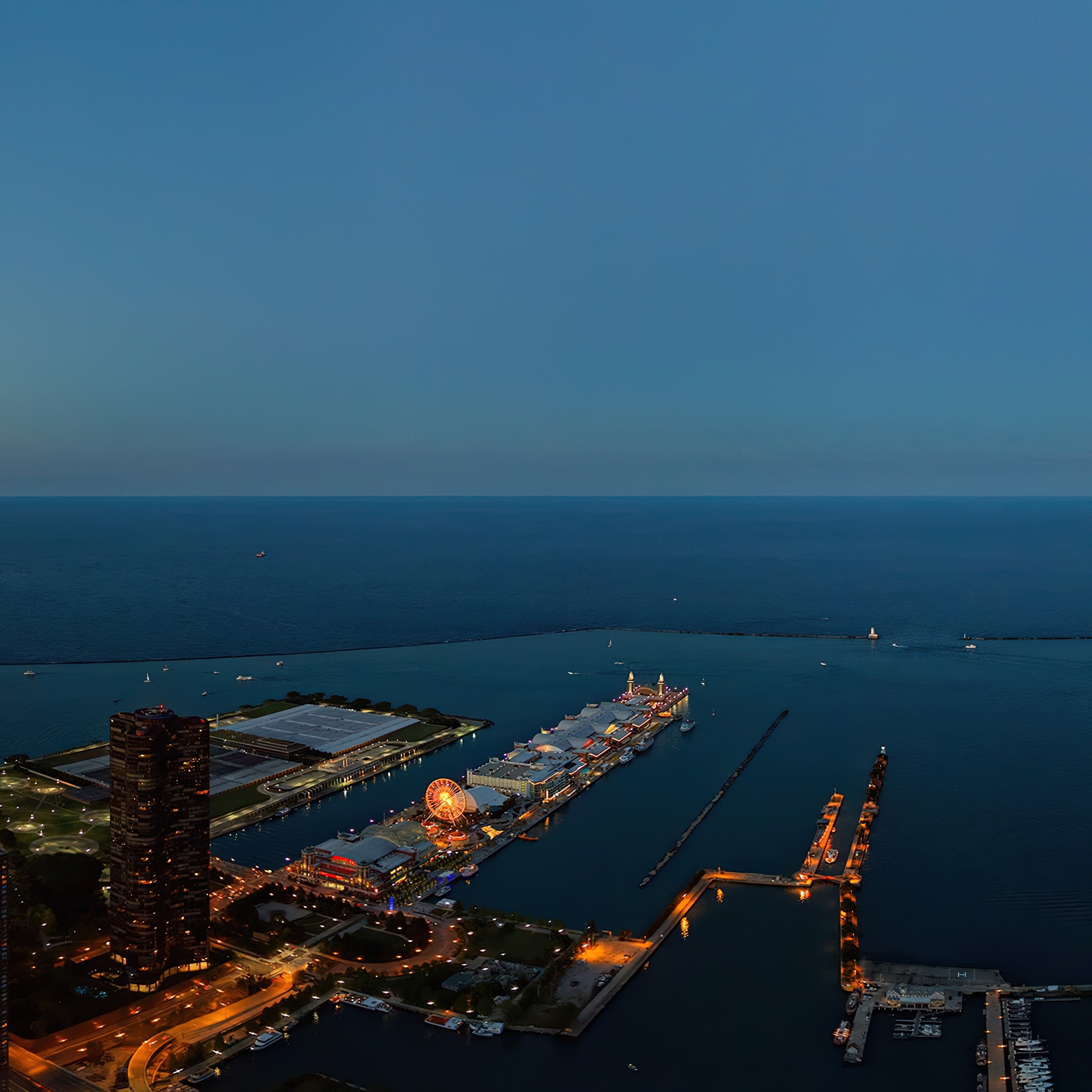 The St. Regis Chicago Hotel - Chicago, IL, USA - Night Lake View