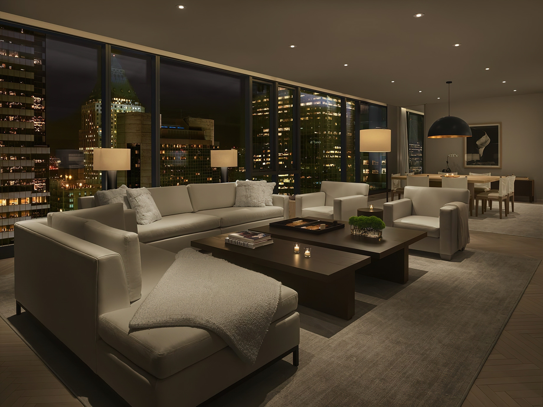 The Times Square EDITION Hotel - New York, NY, USA - Penthouse Living Room Night