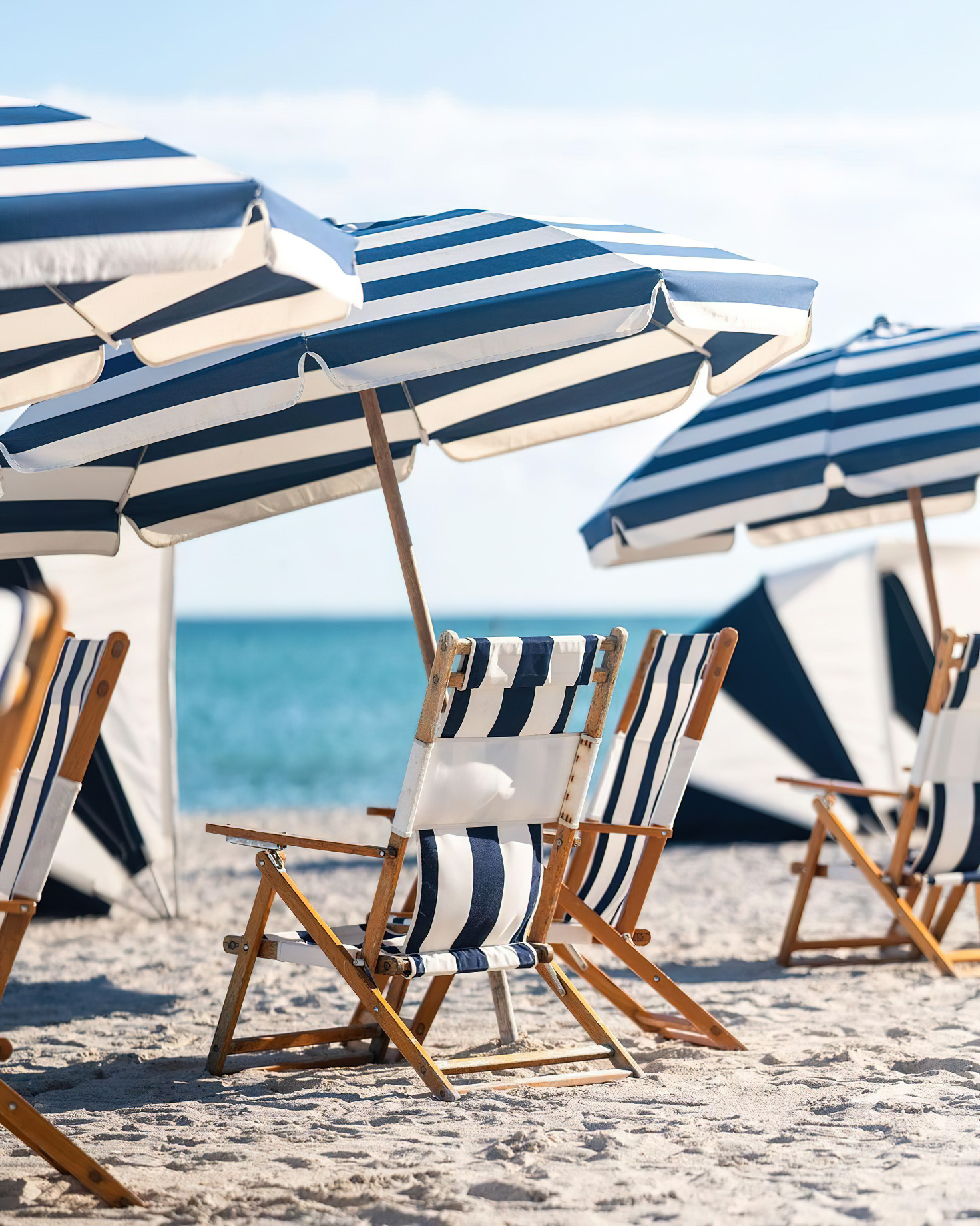 The Miami Beach EDITION Hotel – Miami Beach, FL, USA – Beach Chairs and Umbrellas