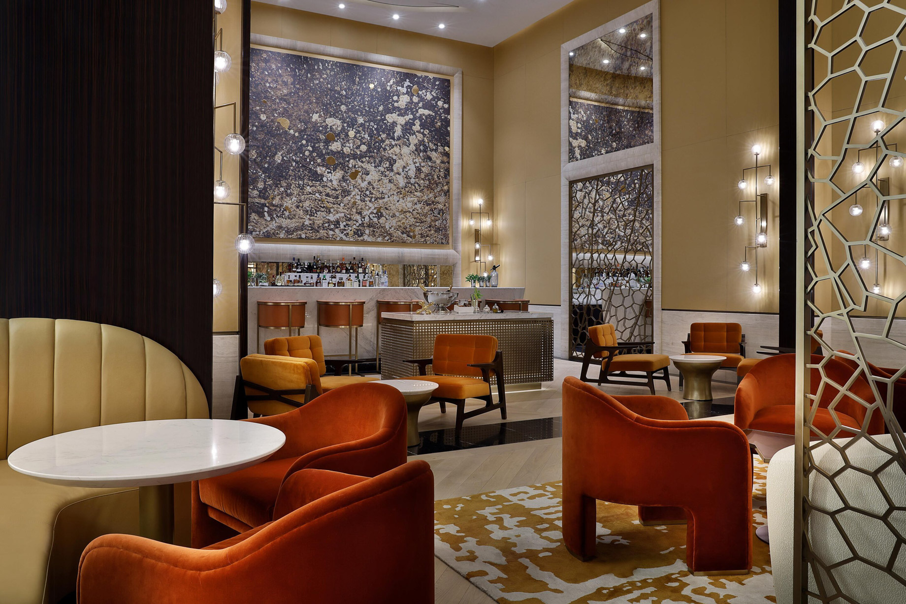 The St. Regis Dubai The Palm Jumeirah Hotel – Dubai, UAE – The St. Regis Bar Tables