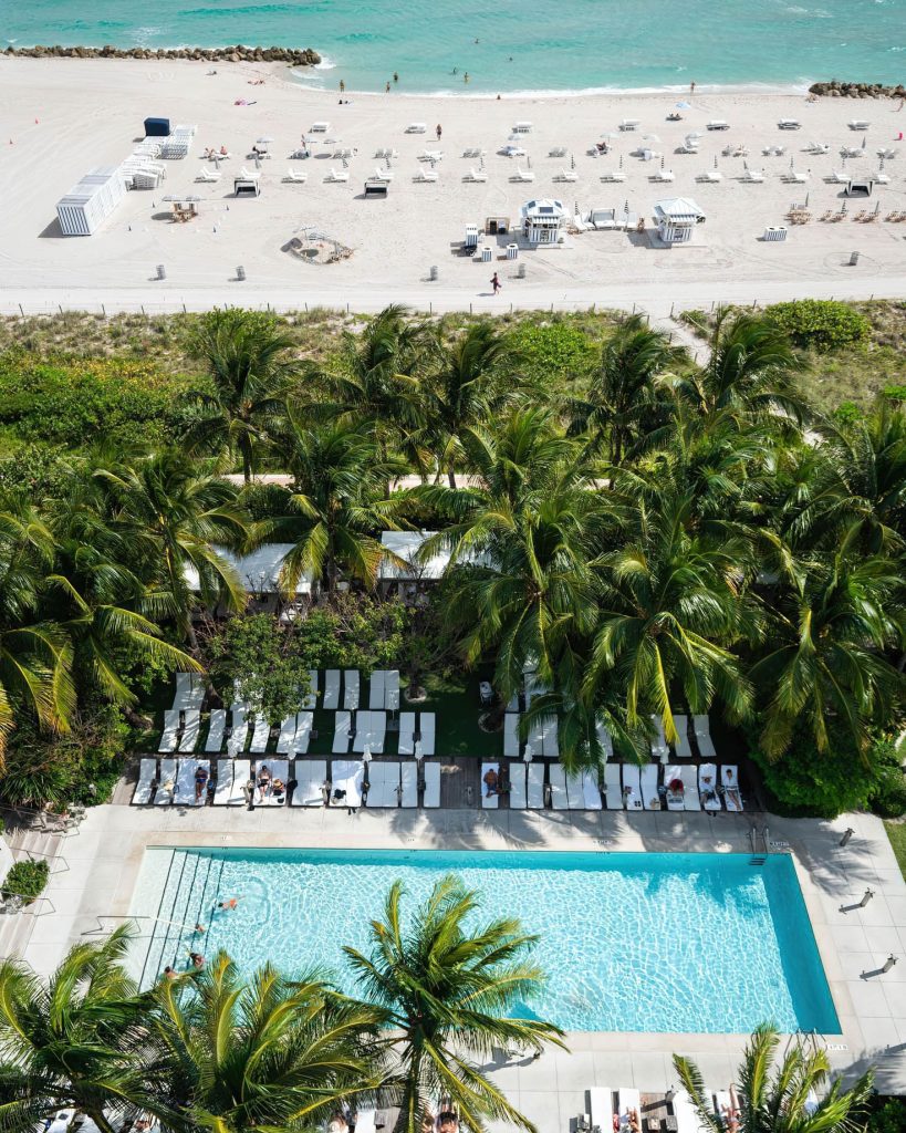 The Miami Beach EDITION Hotel - Miami Beach, FL, USA - Pool Ocean View Aerial