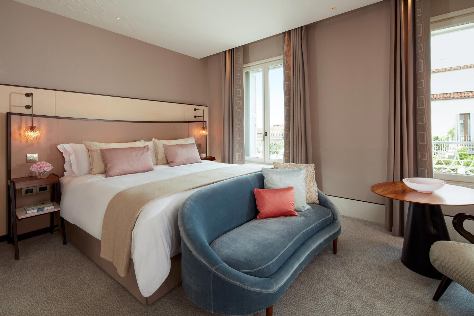 The St. Regis Venice Hotel - Venice, Italy - Canal Side View Room Bed