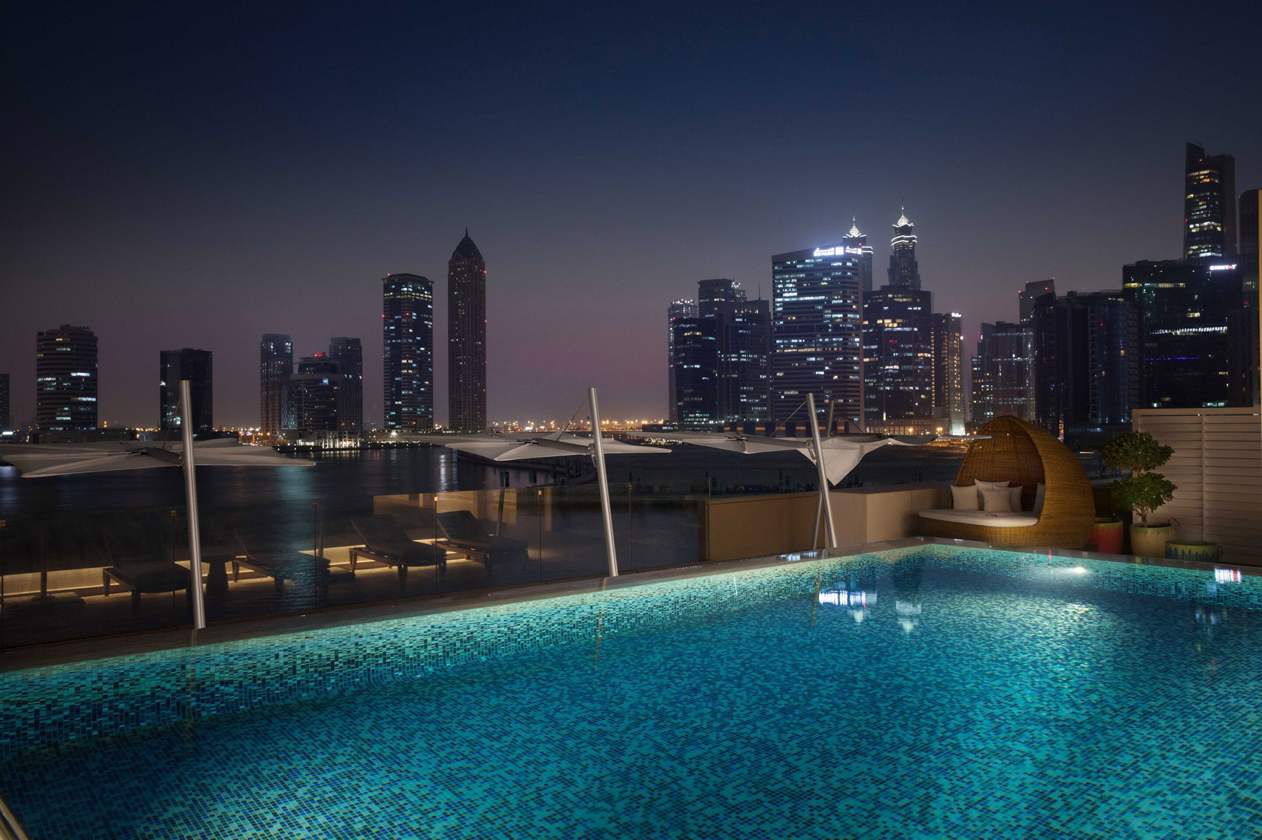 The St. Regis Downtown Dubai Hotel – Dubai, UAE – Outdoor Pool Night View