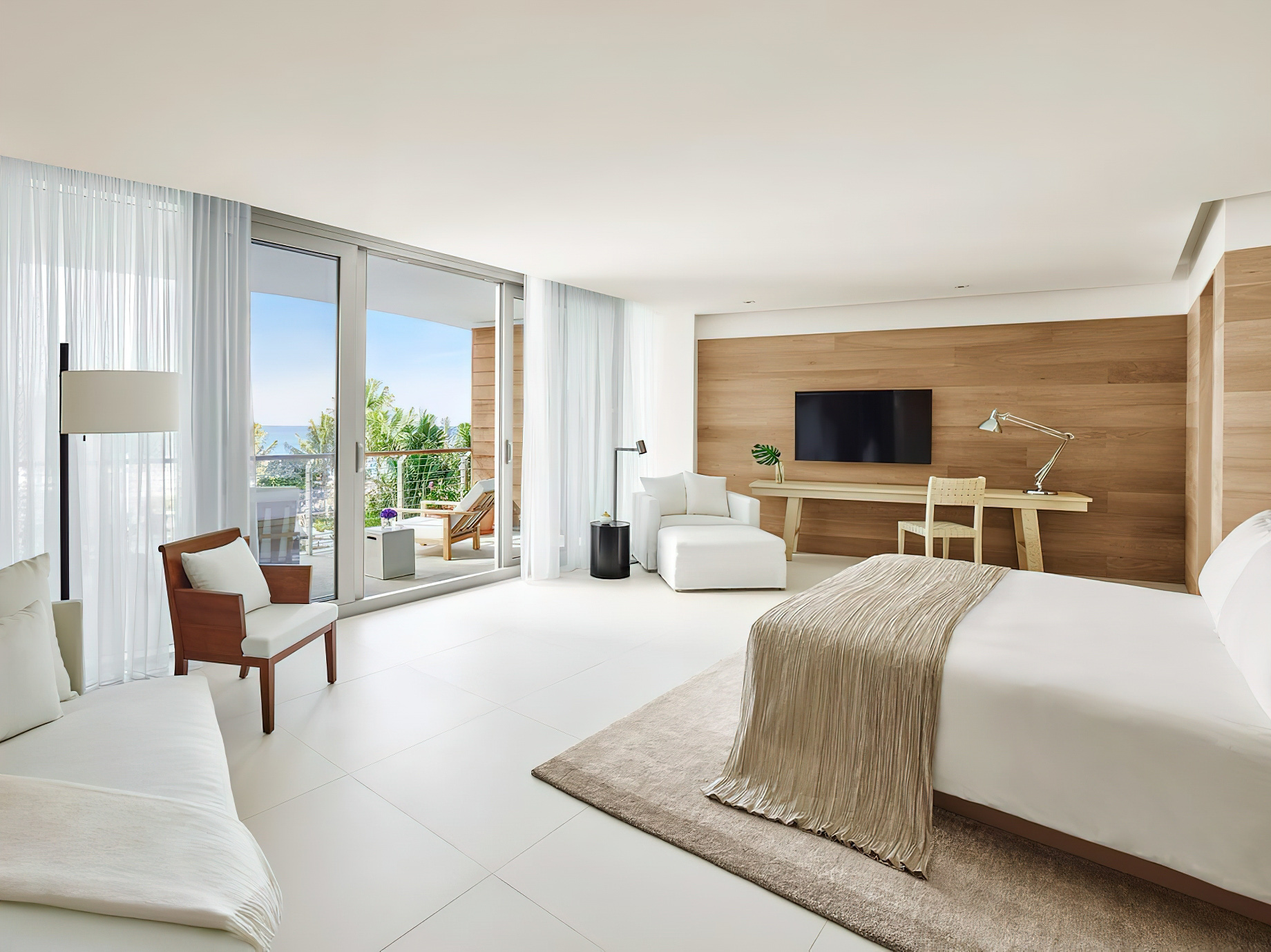 The Miami Beach EDITION Hotel - Miami Beach, FL, USA - Bungalow Oceanfront King Bedroom