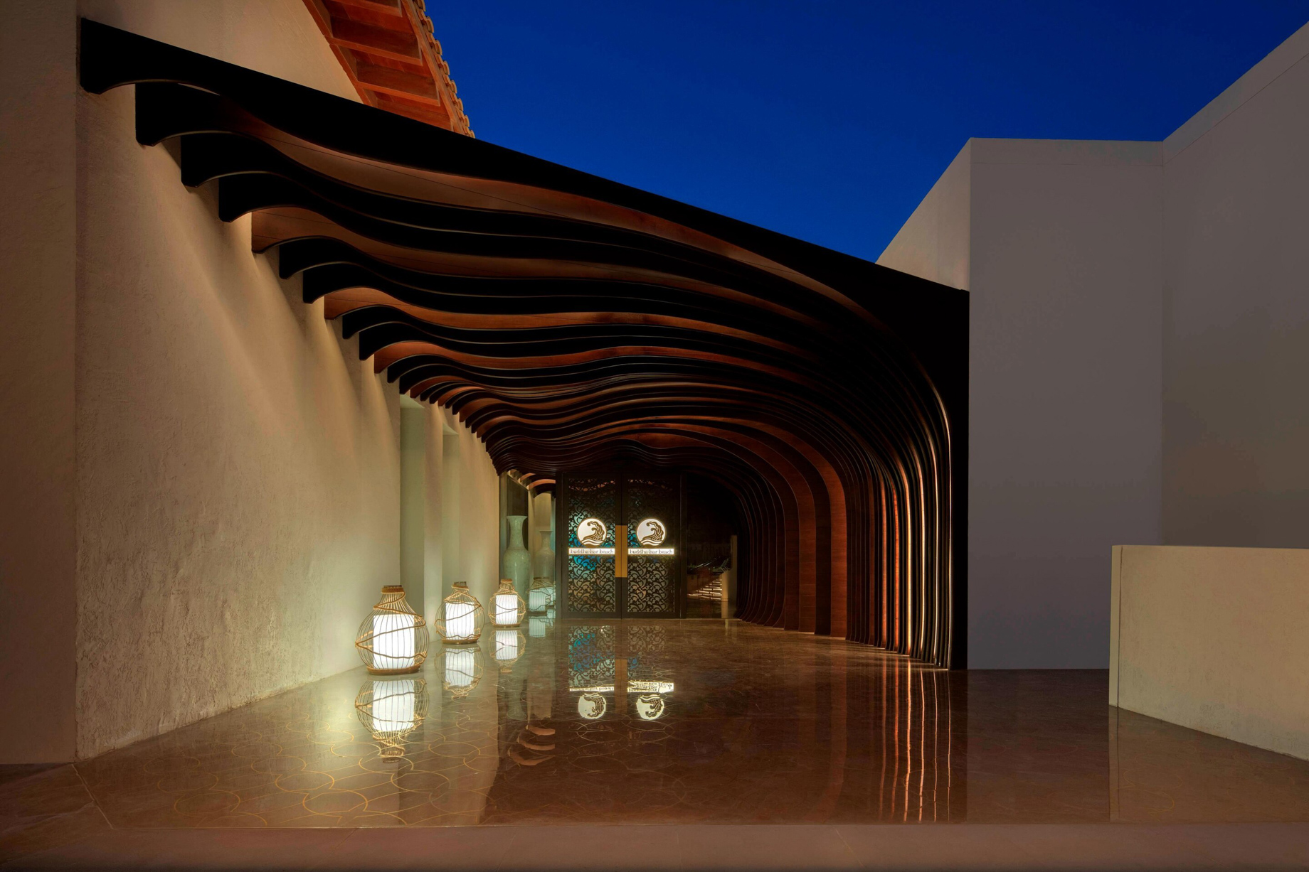 The St. Regis Saadiyat Island Resort – Abu Dhabi, UAE – Buddha Bar Beach Entrance Evening