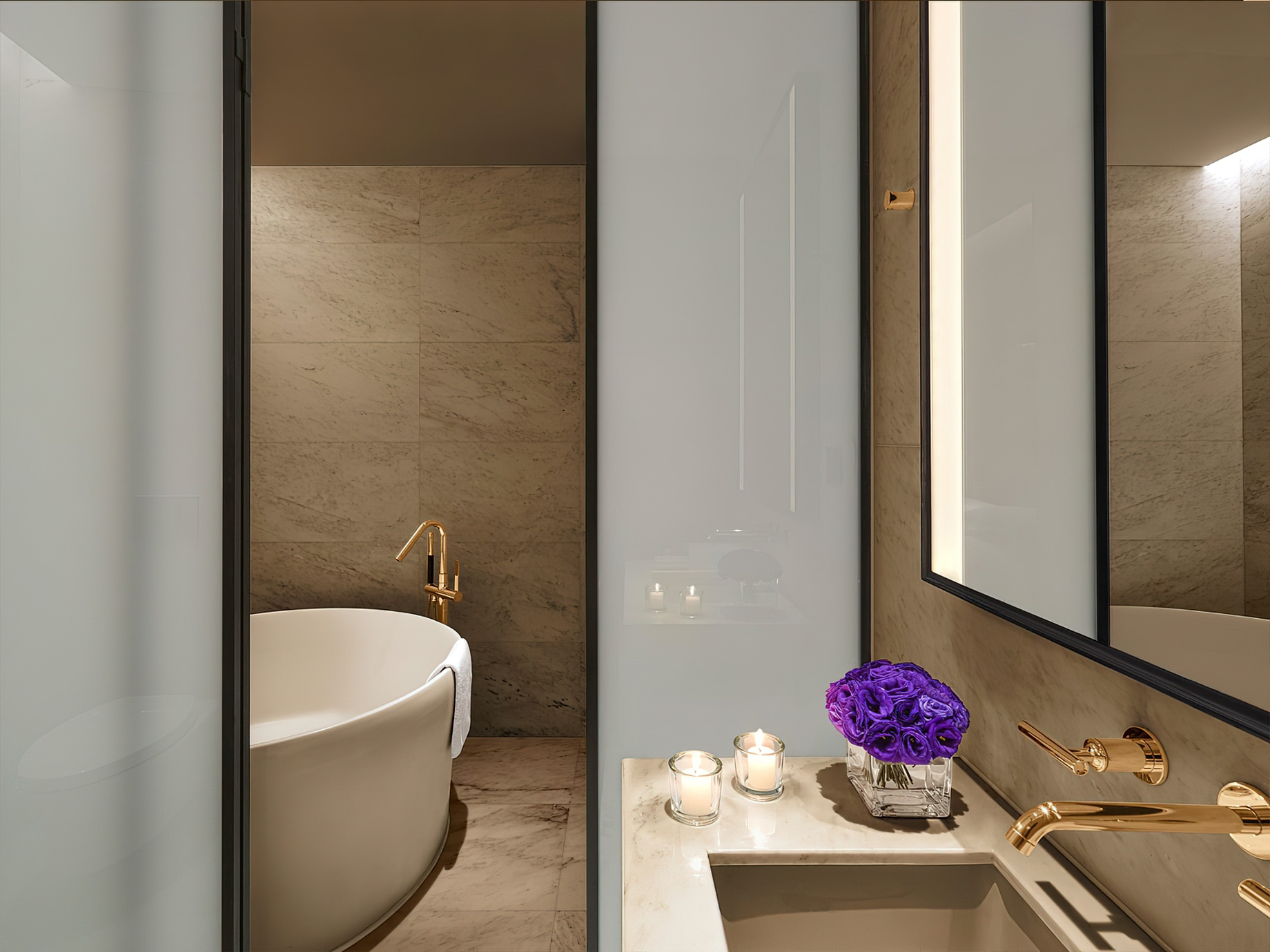 The Shanghai EDITION Hotel - Shanghai, China - Deluxe Room Double Queen Bathroom