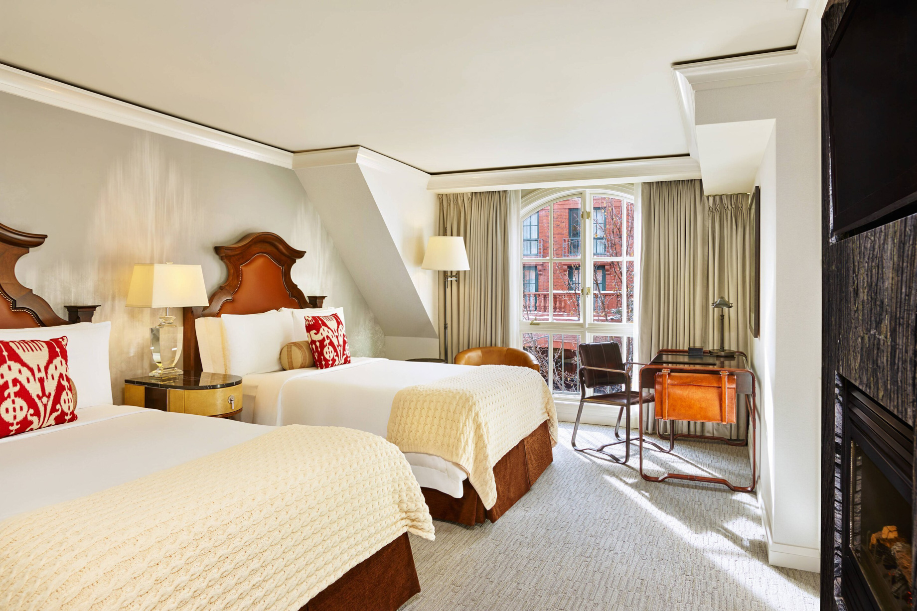 The St. Regis Aspen Resort - Aspen, CO, USA - Deluxe Double Guest Room with Fireplace