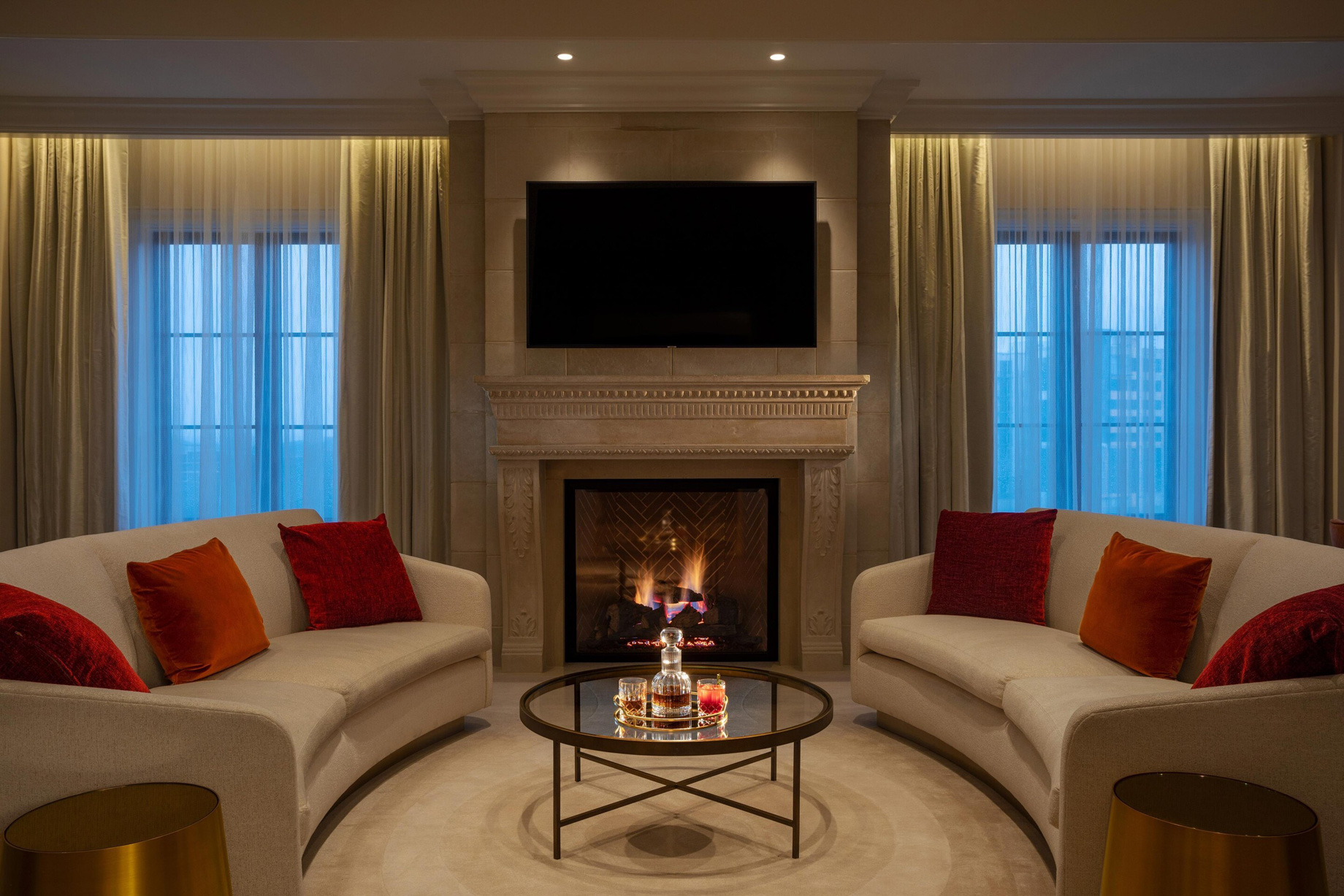 The St. Regis Atlanta Hotel – Atlanta, GA, USA – Empire Suite Living Room Evening