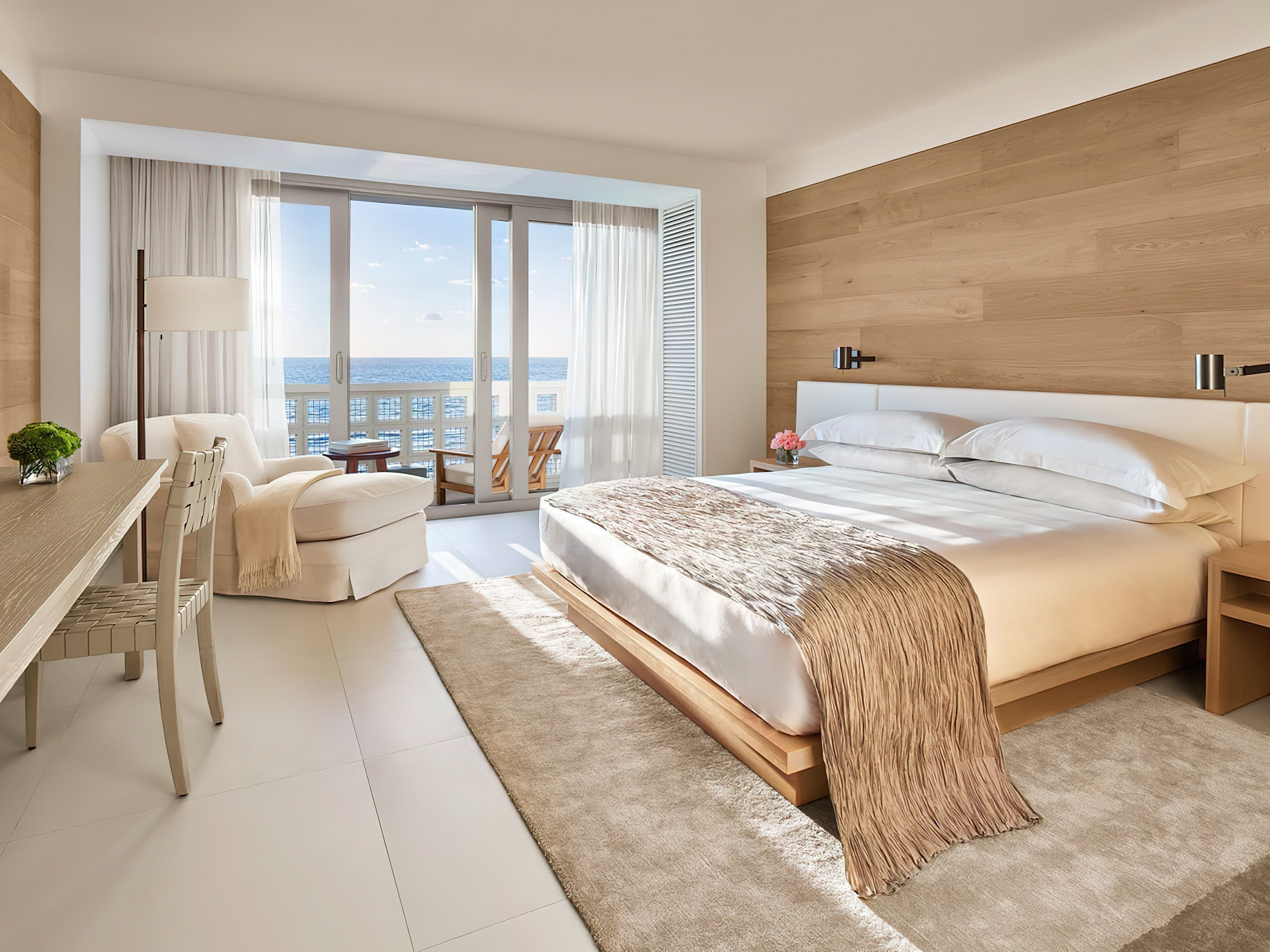The Miami Beach EDITION Hotel – Miami Beach, FL, USA – Oceanfront Balcony King Bedroom