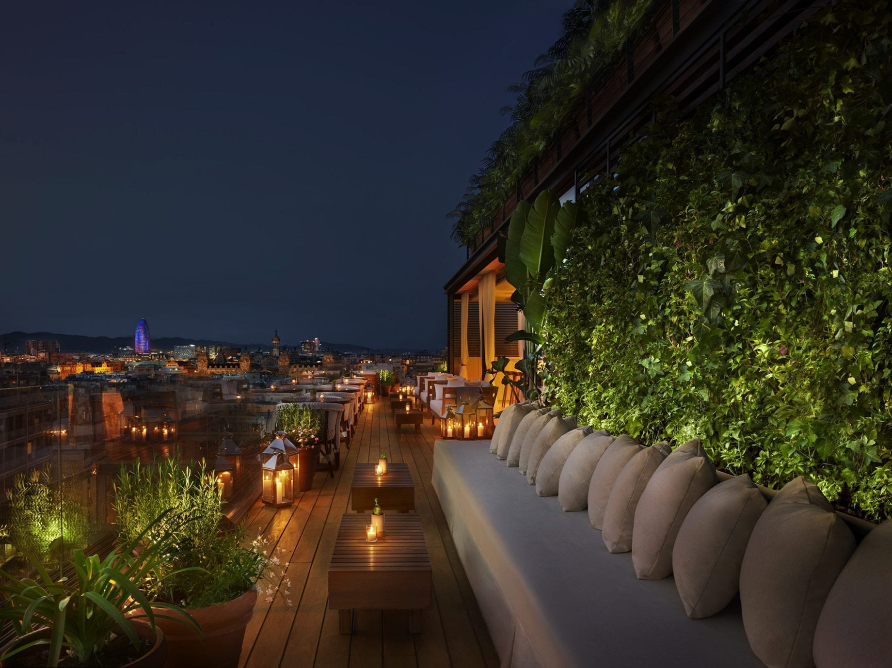 The Barcelona EDITION Hotel - Barcelona, Spain - The Roof Terrace Night