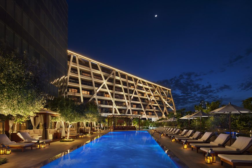 The Abu Dhabi EDITION Hotel - Abu Dhabi, UAE - Hotel Pool Night