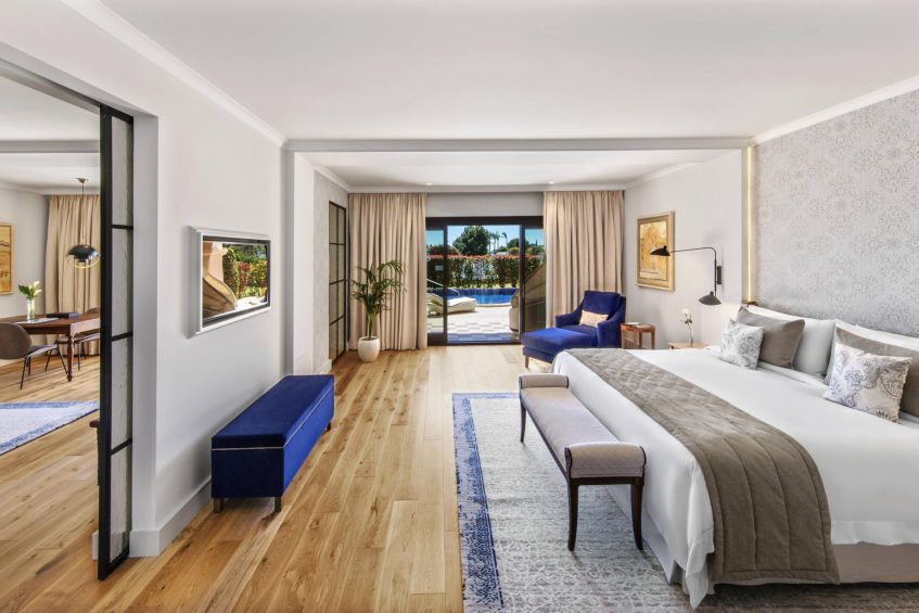 The St. Regis Mardavall Mallorca Resort - Palma de Mallorca, Spain - Blue Oasis Suite Bed
