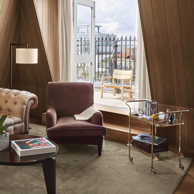 The London EDITION Hotel - London, United Kingdom - Guest Room Seating Terrace View