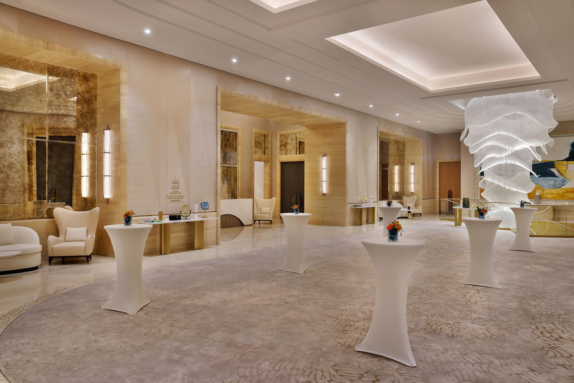 The St. Regis Dubai The Palm Jumeirah Hotel – Dubai, UAE – Pre Function Area Tables