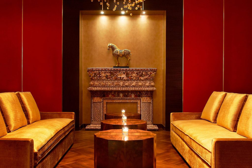 The St. Regis Doha Hotel - Doha, Qatar - Vintage Bar Fireplace