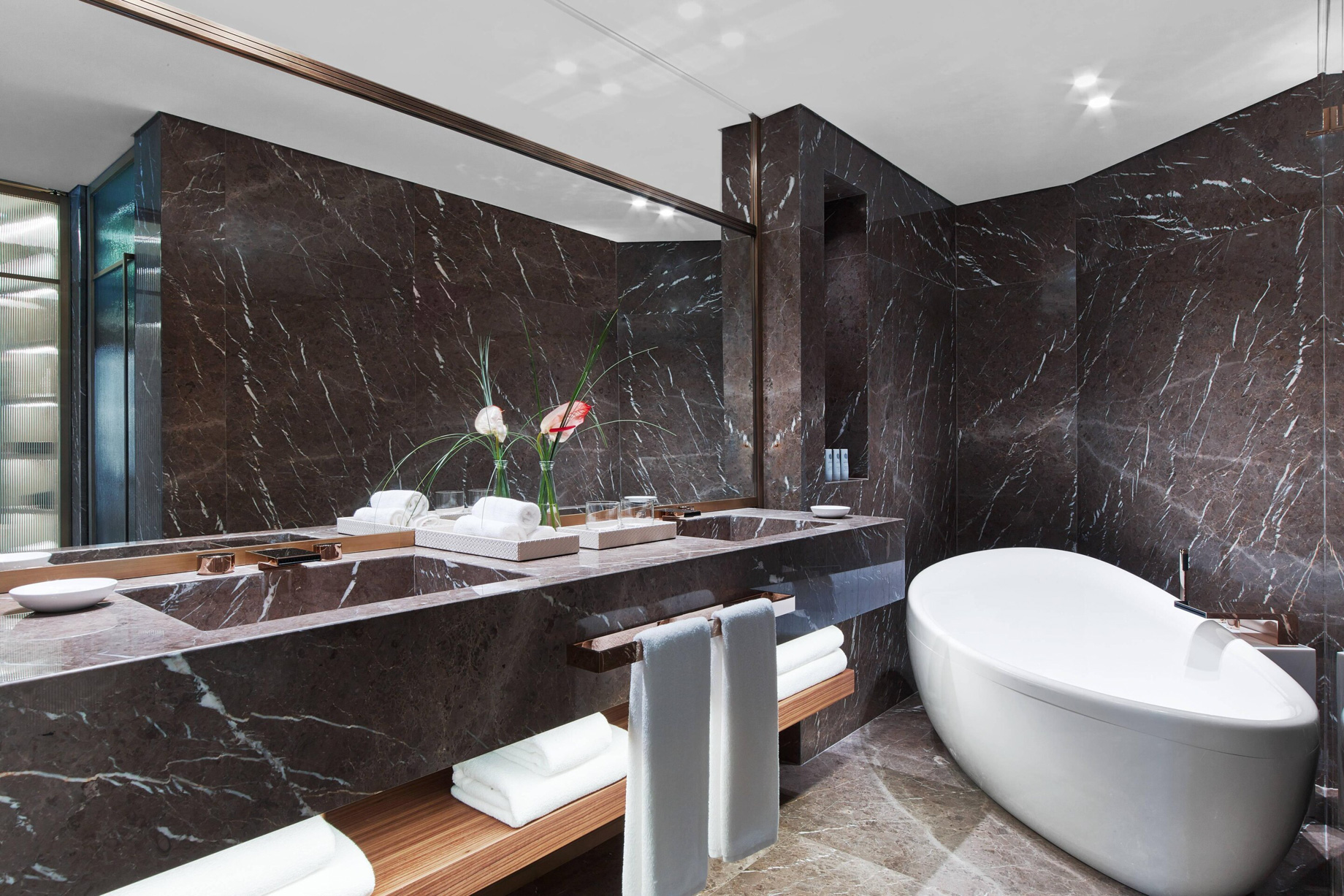 The St. Regis Istanbul Hotel – Istanbul, Turkey – Presidential Suite Bathroom Vanity and Tub