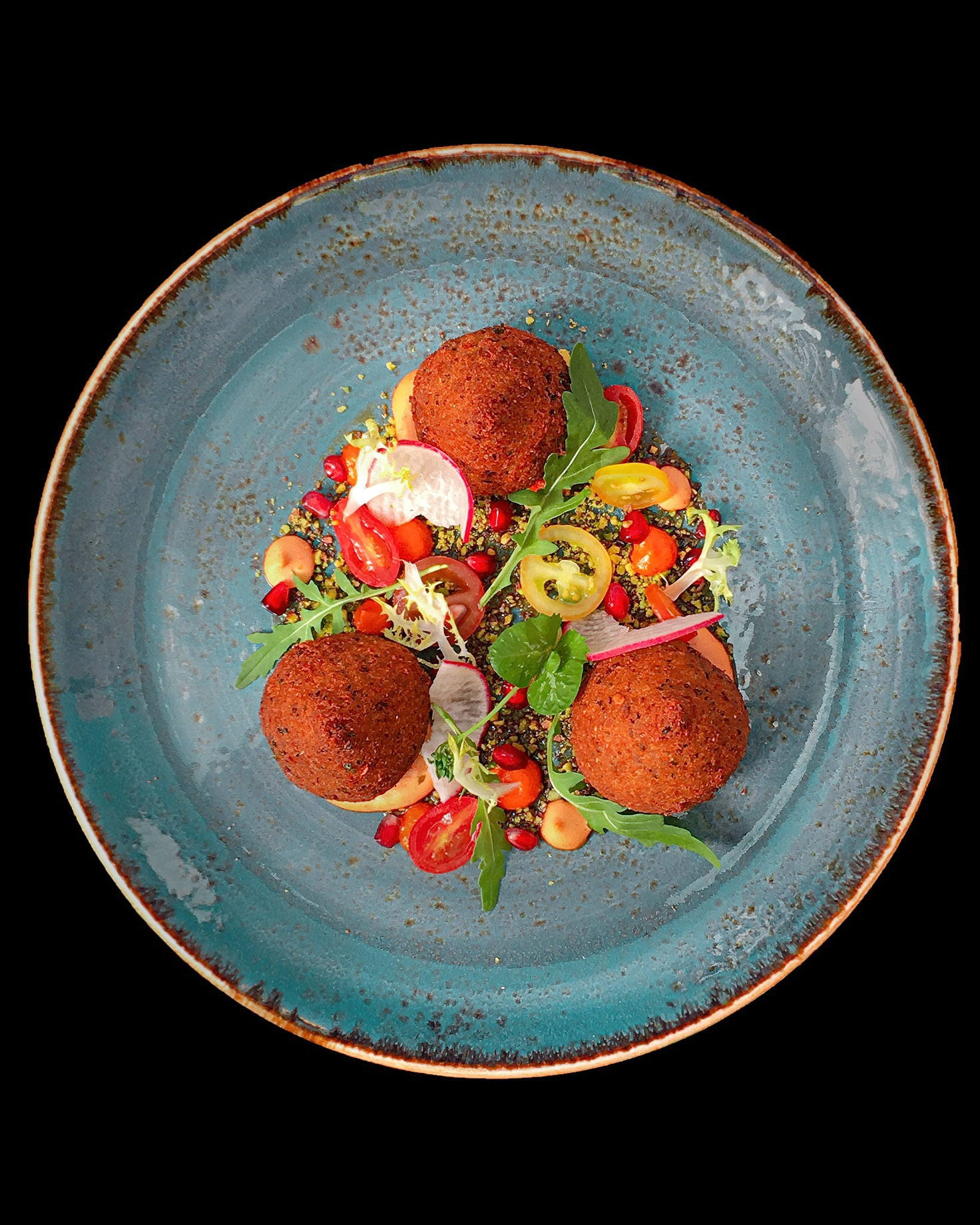 The St. Regis Amman Hotel – Amman, Jordan – Lobster Kibbeh with Smoked Red Pepper Hummus and Pomegranate