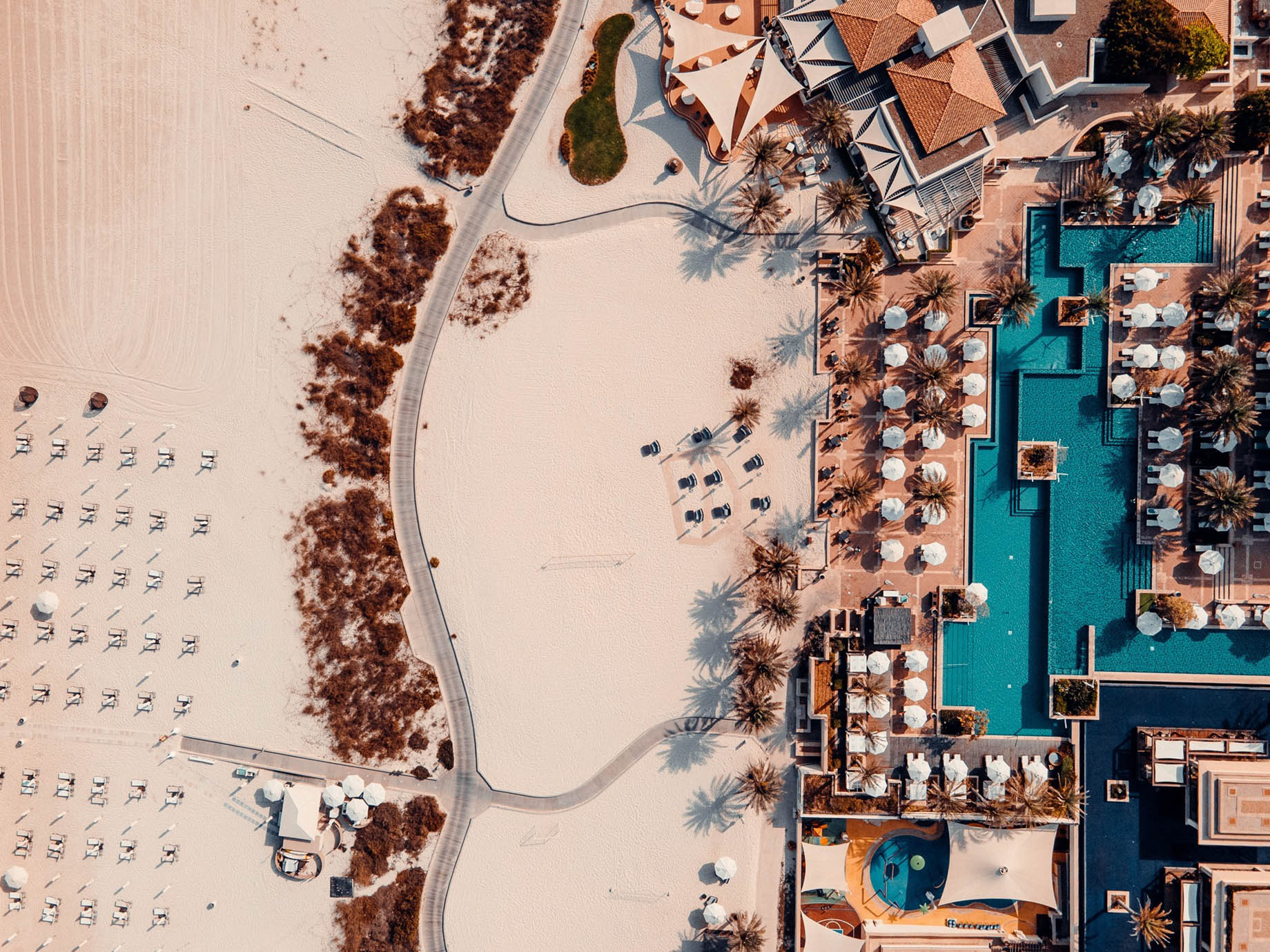 The St. Regis Saadiyat Island Resort - Abu Dhabi, UAE - Resort Beach Overhead View