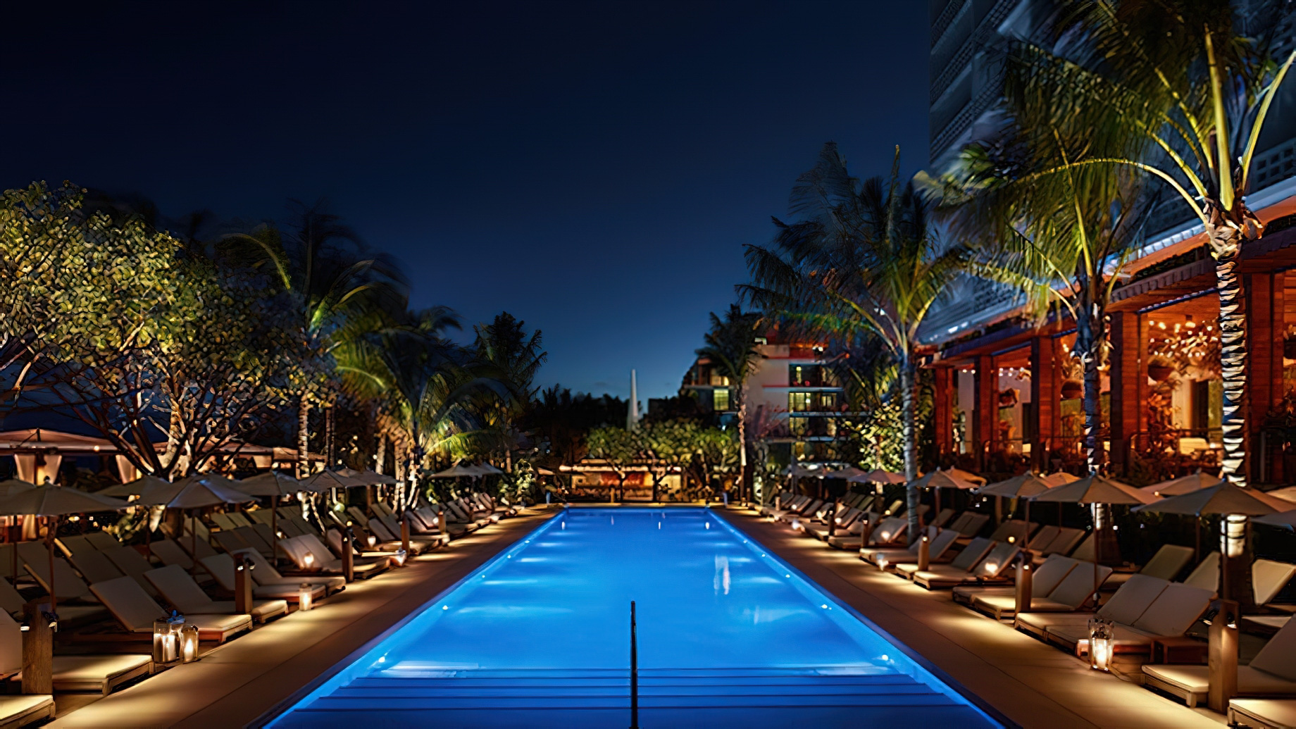 The Miami Beach EDITION Hotel – Miami Beach, FL, USA – Hotel Pool Overlooked by Matador Terrace