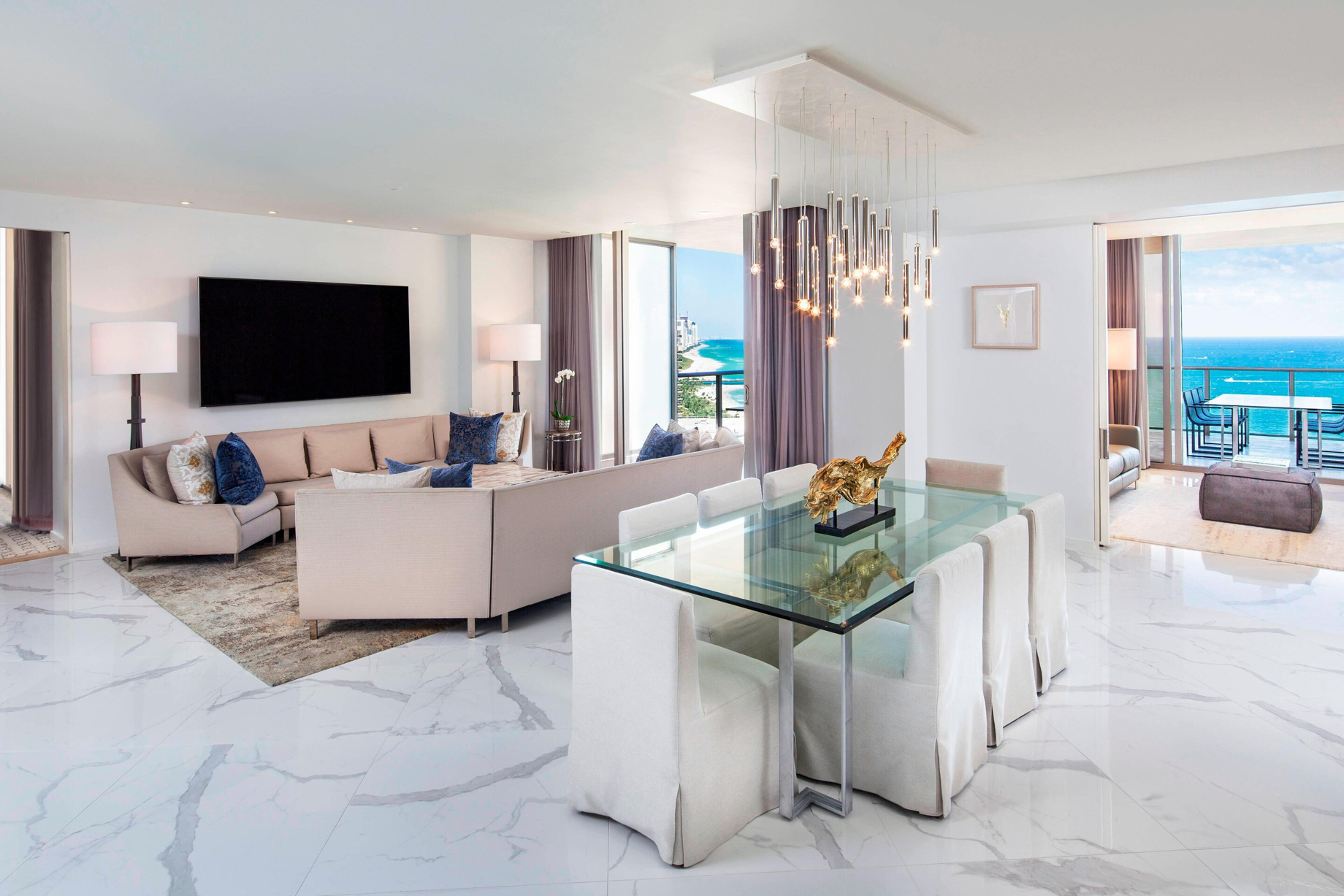 The St. Regis Bal Harbour Resort – Miami Beach, FL, USA – Sky Palace Suite Living Room