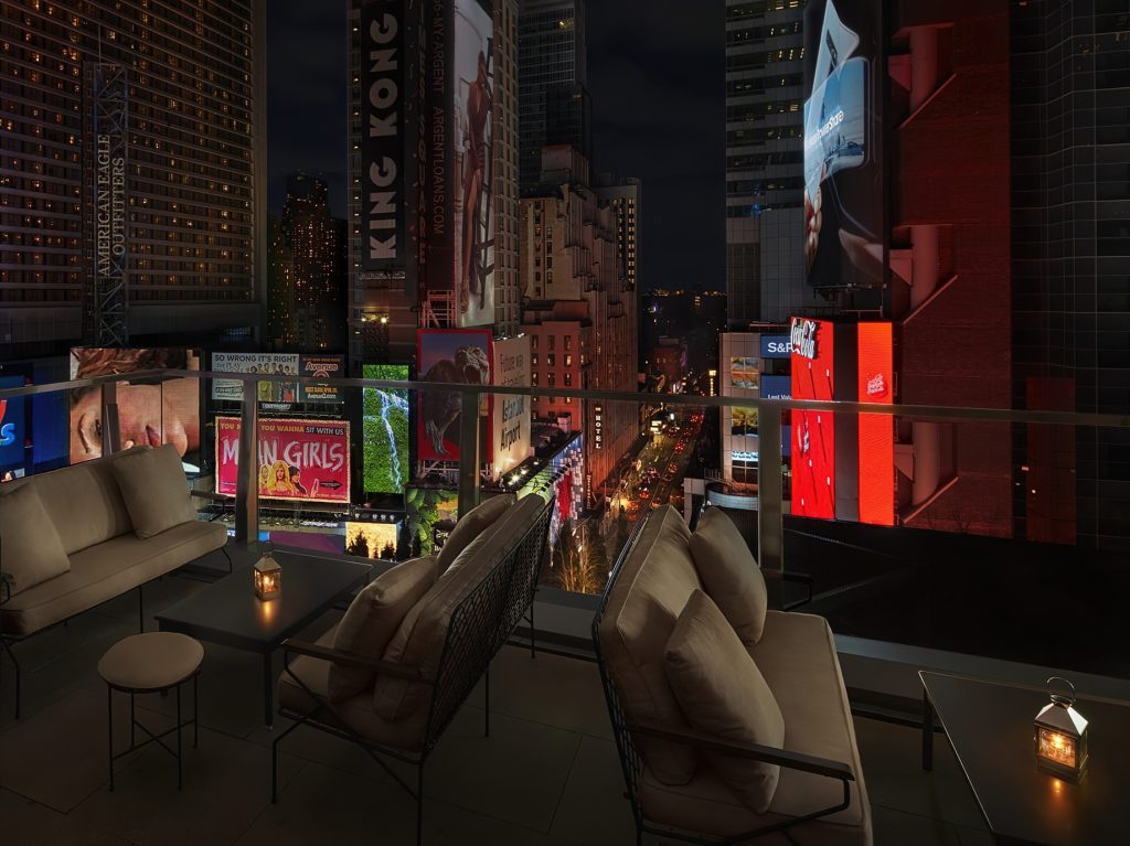 The Times Square EDITION Hotel - New York, NY, USA - Terrace Corner Night View